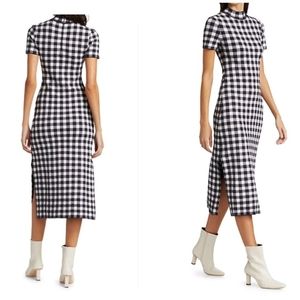 Staud gingham dress size small navy white checked NEW with tags